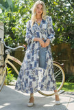 Peyton Boho Patchwork Midi Dress