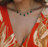 The Emerald Teardrop Charmed Necklace