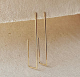 18K Gold Filled Rectangle Earrings
