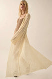 Pointelle Crochet Knit Tie-Front Cardigan