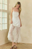 Lilah Lace Trim Satin Maxi