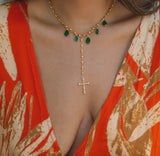The Emerald Teardrop Charmed Necklace