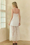 Lilah Lace Trim Satin Maxi