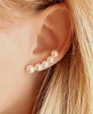 18K Gold Filled Pearl Ear Climber