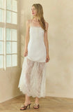 Lilah Lace Trim Satin Maxi