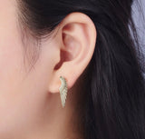 Angel Wing Gold Hoop Earrings | Gold Plated Wing Charm Hoops