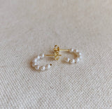 18K Gold Filled Pearl Hoop