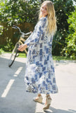 Peyton Boho Patchwork Midi Dress