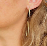 18K Gold Filled Rectangle Earrings