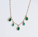 The Emerald Teardrop Charmed Necklace