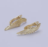 Angel Wing Gold Hoop Earrings | Gold Plated Wing Charm Hoops