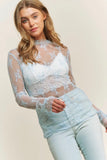 Layla Mesh Layering Top Blue