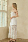 Lilah Lace Trim Satin Maxi
