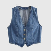 Dakota Denim Vest & Split Hem Skirt