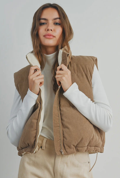 Cecilia Corduroy Puffer Vest