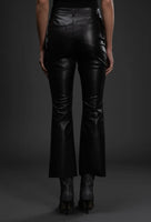 Jett High Waisted Cropped Faux Leather Flares