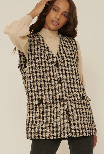 Cher Tweed Plaid Vest