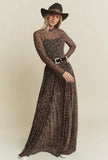 Van Etten Mock Neck Mesh Maxi