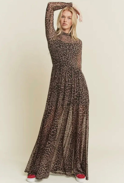 Van Etten Mock Neck Mesh Maxi