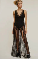 Lilith V-Neck Lace Bodysuit