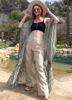 Giavanna Paisley Print Kimono (Olive)